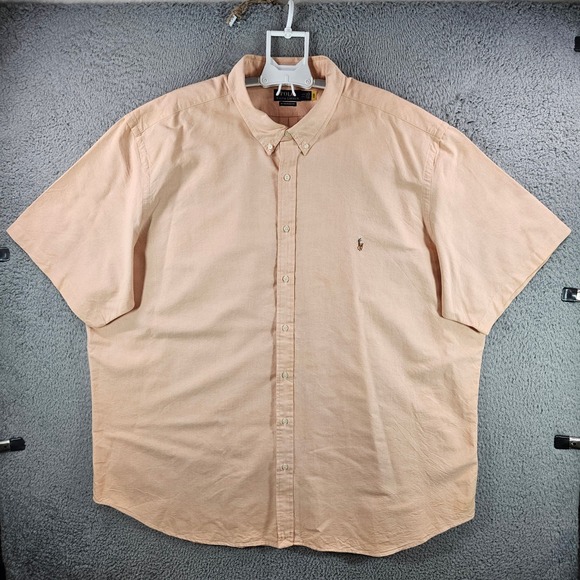Polo Ralph Lauren Other - Polo Ralph Lauren Mens 4XLT Peach Orange Oxford Short Sleeve Untucked Fit Shirt